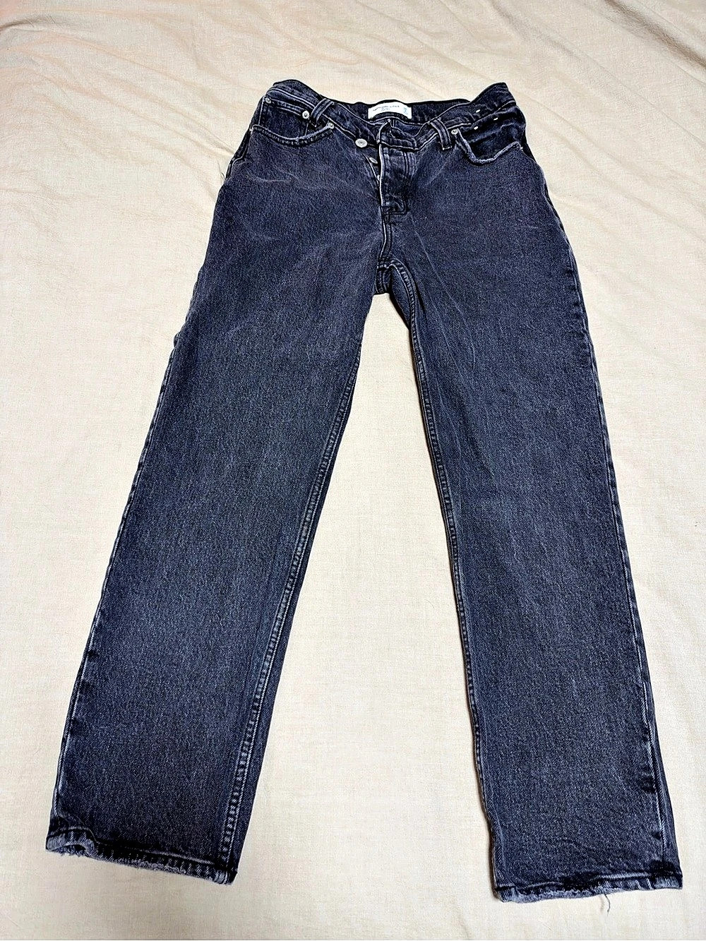 Abercrombie & Fitch The Dad High Rise Straight Leg Jeans Waist 26 Blue